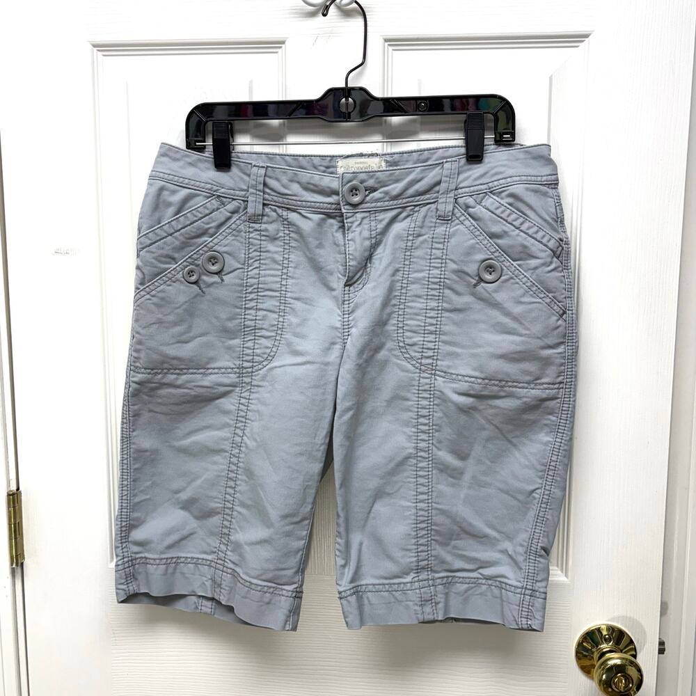 Aeropostale Shorts, Light Blue Gray Cargo Utility Berumuda, Women's Size 14